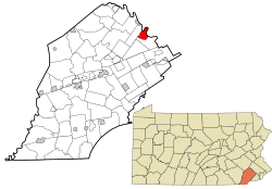 Chester County Pennsylvania incorporated and unincorporated areas Phoenixville highlighted